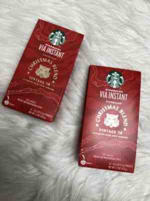 Starbucks VIA Instant Christmas Blend Vintage 18  Holiday 2 Boxes, 24 packs - Sold on eBay Jun, 14th 2019 for $17.50