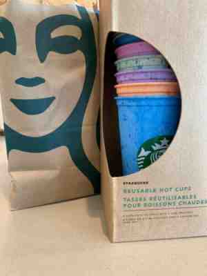 Starbucks  Marble Pattern Multicolor Reusable Cups 6 Pack Brand New Rare - Sold on eBay Jun, 14th 2019 for $25.00