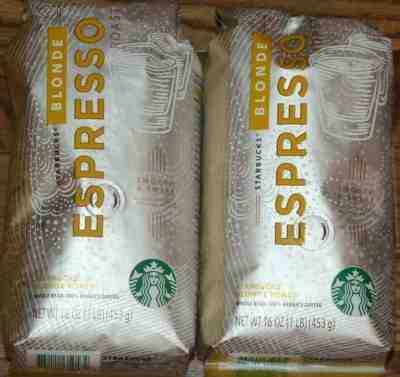 Lot of 2 (1 lb.) Starbucks Whole Bean Bags - BLONDE ESPRESSO - Sold on eBay Jun, 14th 2019 for $25.99
