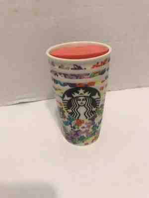 2016  Starbucks Spring Floral Double Wall Ceramic Traveler Tumbler - Sold on eBay Jun, 14th 2019 for $30.00