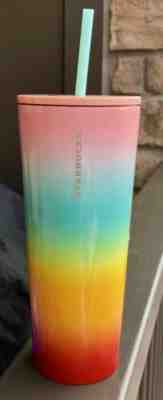 Starbucks 2019 Summer Pride Rainbow Stainless Cold Cup Tumbler Venti 24 oz  - Sold on eBay Jun, 14th 2019 for $39.95