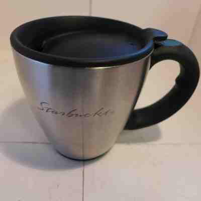 STARBUCKS Stainless Steel 12 oz Barista Travel Mug Rubber Bottom W/ Lid  - Sold on eBay Jun, 14th 2019 for $21.99