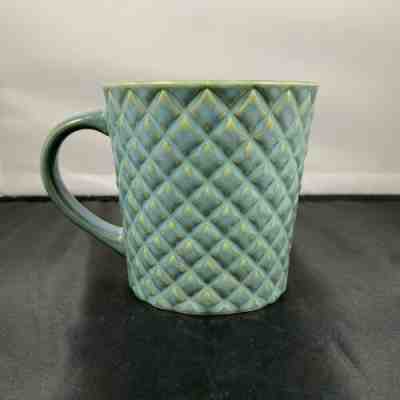Starbucks 2007 Green Blue Teal Pineapple Quilted Diamond Mug Mermaid Tail Mug - Sold on eBay Jun, 14th 2019 for $18.55