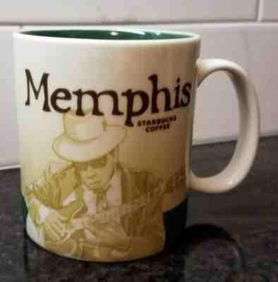 Starbucks Memphis Mug Mint Collector Series Icon City 2009 Guitar Player Green  - Sold on eBay Jun, 14th 2019 for $19.99