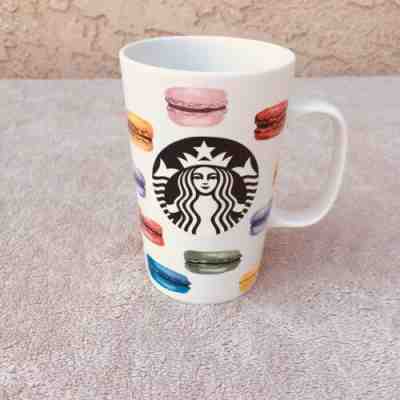 Starbucks Multicolor French Macaron Mug Rainbow Tall White 16 Oz Coffee Cup 2015 - Sold on eBay Jun, 14th 2019 for $22.85