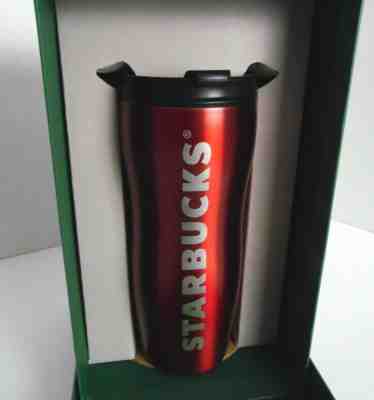 Starbucks 12 oz Tumbler Stainless Steel Lucy Red w/ Box NEW Curvy Shaped Coffee