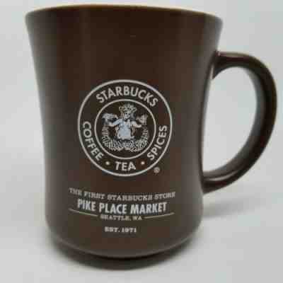 Starbucks 2008 First Store Pike Place Market Seattle Brown 16 ounce Mug - Sold on eBay Jun, 14th 2019 for $24.00