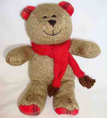 Sweet Starbucks Bearista Teddy Bear, Knit Brown with Red Plaid, 2009. 10" - Sold on eBay Jun, 14th 2019 for $15.88