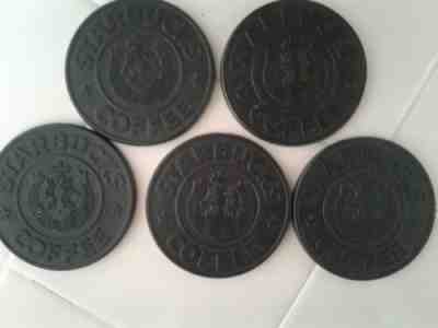5 VTG 1988 STARBUCKS COFFEE SPLIT TAIL SIREN  UMBRA COASTER MADE IN CANADA - Sold on eBay Jun, 13th 2019 for $19.99