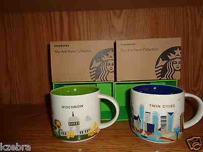 WISCONSIN / TWIN CITIES YAH STARBUCKS MUGS (2) 14 OZ NEW IN BOX - Sold on eBay Jun, 13th 2019 for $54.99