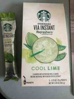 Starbucks Instant Via, Cool Lime Refresher, 5 single serving packets in 1 box  - Sold on eBay Jun, 13th 2019 for $33.00