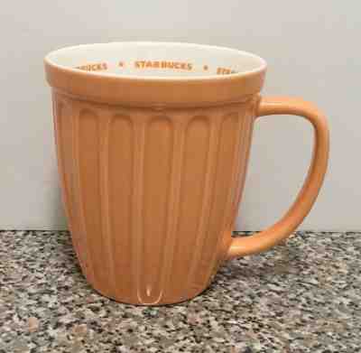 Starbucks Coffee 2006 Ribbed 16oz Mug Cup Peach  - Sold on eBay Jun, 13th 2019 for $16.95