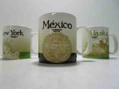 Lot of 3 Ceramic 16oz Starbucks Mugs w/2010 Collector New York Mexico Alaska - Sold on eBay Jun, 13th 2019 for $39.00