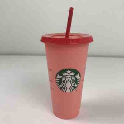 Starbucks Color Changing 1 Single Cold Cup 24oz Venti Rose Pink Red Tumbler HTF - Sold on eBay Jun, 13th 2019 for $22.99
