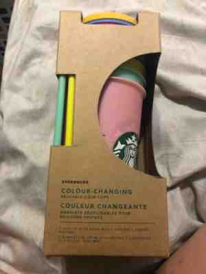 NEW! Starbucks COLOR CHANGING Cold Cup Collection 5 Pack Lid Straw 24oz RARE! - Sold on eBay Jun, 13th 2019 for $55.00