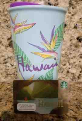NEW  Starbucks Hawaii Exclusive Ceramic Travel Tumbler Mug 12 OZ w/Gift Card - Sold on eBay Jun, 13th 2019 for $34.95