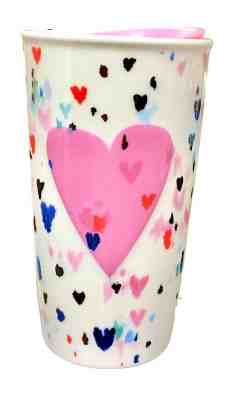 Starbucks Valentine Raised Pink Heart Double Wall Ceramic Traveler Tumbler 2018 - Sold on eBay Jun, 13th 2019 for $54.00