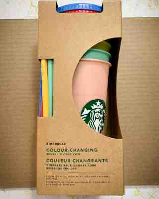 Starbucks Color Changing Reusable Cold Cup Tumblers 24oz Venti Set Of 5 Cups NEW - Sold on eBay Jun, 12th 2019 for $79.99