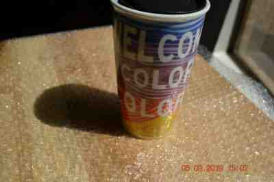 NWT Starbucks Colorado Ceramic, double wall travel mug, glossy colorful rainbow  - Sold on eBay Jun, 12th 2019 for $32.00