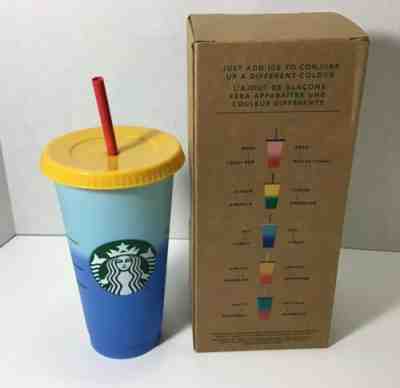 Starbucks COLOR CHANGING 1 SINGLE Cold Cup 24oz Blue Sky to Cobalt  *IN HAND* - Sold on eBay Jun, 12th 2019 for $23.00