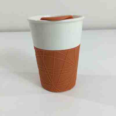 Starbucks Ceramic Reversible Rubber Grip Travel Coffee Mug Tumbler With Lid 8oz - Sold on eBay Jun, 12th 2019 for $24.94