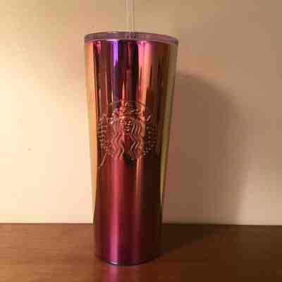 New 2019 Starbucks Cold Cup Iridescent Pink Purple Stainless Steel Tumbler 24 Oz - Sold on eBay Jun, 12th 2019 for $25.00