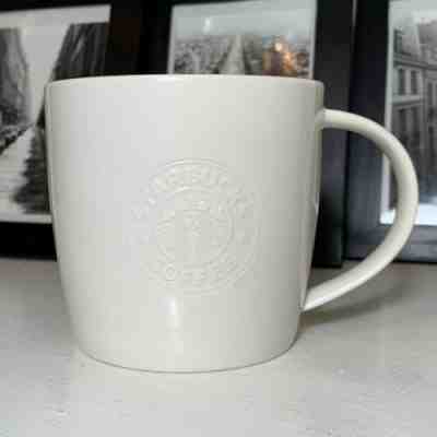 STARBUCKS 2009 White Embossed New Bone China Nouvelle 16 oz Mug Cup - EUC - Sold on eBay Jun, 12th 2019 for $18.18
