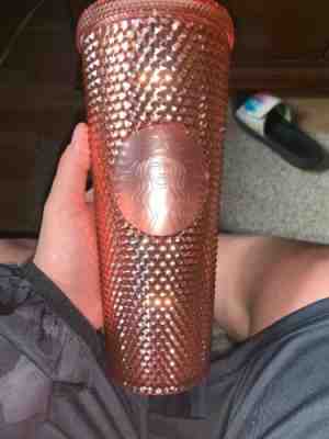 Starbucks 2019 Rose Gold Pink Studded Summer Jeweled Jewel Venti 24oz Tumbler - Sold on eBay Jun, 12th 2019 for $20.00