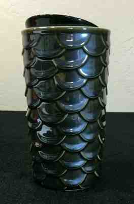 Starbucks Iridescent Silver Mermaid Scale Pattern 10 oz Travel Mug w/ceramic lid - Sold on eBay Jun, 12th 2019 for $22.91