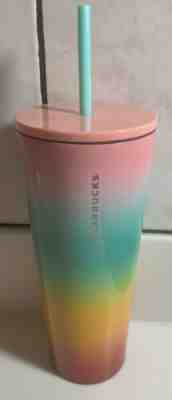 NWT SOLD OUT 2019 STARBUCKS COLD CUP RAINBOW STAINLESS STEEL TUMBLER 24 fl oz - Sold on eBay Jun, 12th 2019 for $35.00