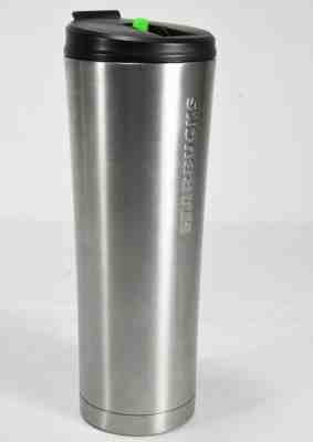 Starbucks Silver Gray Stainless Steel Tumbler Travel Built In Straw 20 Oz 2013 - Sold on eBay Jun, 12th 2019 for $17.58