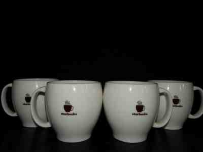 Starbucks Coffee Mug 2004 Brown Inside Ring Set of 4 14 oz - Sold on eBay Jun, 12th 2019 for $20.00