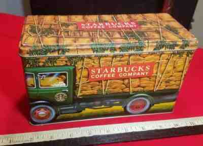 Starbucks Coffee Company Metal Tin Burlap Truck Seattle England Silver Crane  - Sold on eBay Jun, 12th 2019 for $19.99