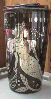 Starbucks 2017 Silver & Black Ceramic Mermaid Siren Travel Mug - Unused - Sold on eBay Jun, 12th 2019 for $18.99