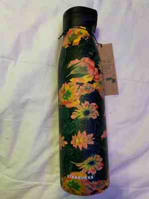 NEW Summer 2019 FLOWER Starbucks Magnetic lid Stainless Steel Water Bottle 20oz - Sold on eBay Jun, 12th 2019 for $20.00