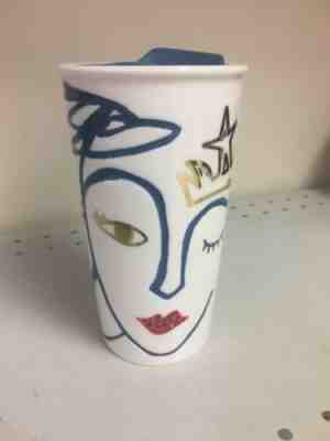 STARBUCKS SIREN 2016 Ceramic Travel Tumbler Mug Mermaid Swarovski Crystal Lips - Sold on eBay Jun, 12th 2019 for $22.90