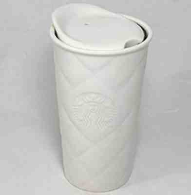 Starbucks 2012 White Ceramic Quilted Tumbler With Lid, 12 oz. NEVER USED  - Sold on eBay Jun, 11th 2019 for $19.50