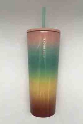 STARBUCKS 2019 COLD CUP STAINLESS STEEL OMBRE RAINBOW PRIDE TUMBLER 24 FESTIVAL - Sold on eBay Jun, 11th 2019 for $36.00