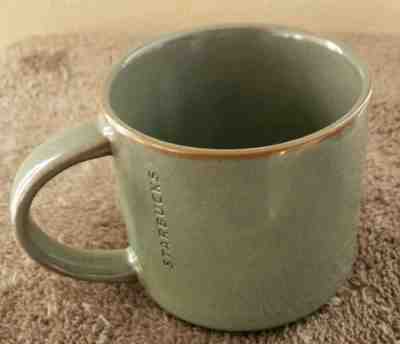 New Starbucks Stacking Coffee Mug Cup Grey Green Ceramic 14oz 2013 Seattle - Sold on eBay Jun, 11th 2019 for $16.99