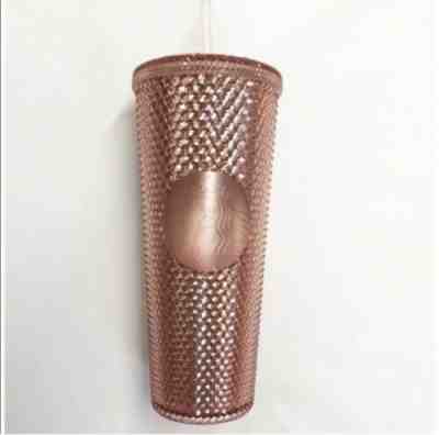 Brand New** 2019 **Starbucks Rose Gold Iridescent Radiant Jeweled Tumbler Cup - Sold on eBay Jun, 11th 2019 for $34.00