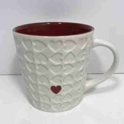 Starbucks Heart Coffee Mug Cup Valentine’s Day 16 fl oz Red Heart Embossed 2007 - Sold on eBay Jun, 11th 2019 for $22.49