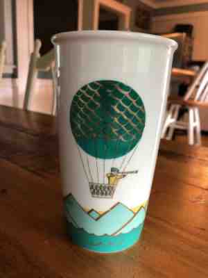 Starbucks Mug 2010 Green DOT Hot Air Balloon BONE CHINA Tumbler Travel CUP - Sold on eBay Jun, 11th 2019 for $15.00