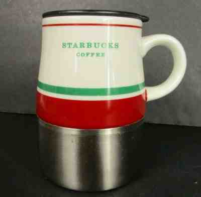 Starbucks Holidays Ceramic Coffee Cup Mug  w Lid Travel 2006 Christmas 14 oz  - Sold on eBay Jun, 11th 2019 for $15.00