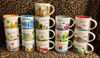 Lot of 16 Starbucks Mugs You Are Here Coffee Mugs 14 oz - Sold on eBay Jun, 11th 2019 for $148.00
