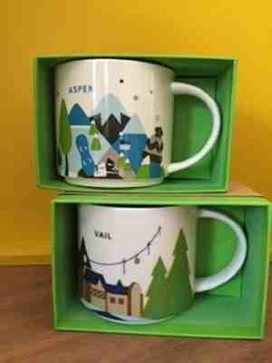 Starbucks Collectible Been There Series - Aspen & Vail 12 oz Coffee Mugs NIB - Sold on eBay Jun, 11th 2019 for $17.50