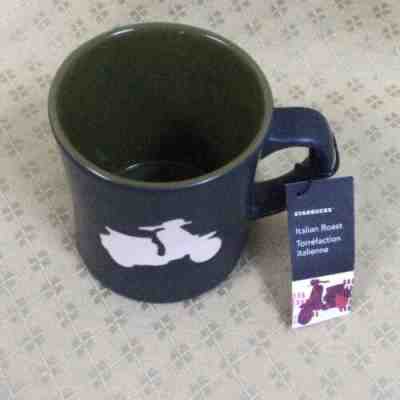 Starbucks Vespa Scooter Mug 2011 ~ Matte Black with Green Inside ~ New With Tag - Sold on eBay Jun, 11th 2019 for $18.75