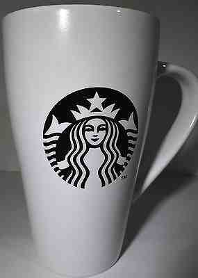 Starbucks Tall Coffee Mug 18 Fl Oz White Cup Black Mermaid Logo Design 2014 - Sold on eBay Jun, 11th 2019 for $15.19