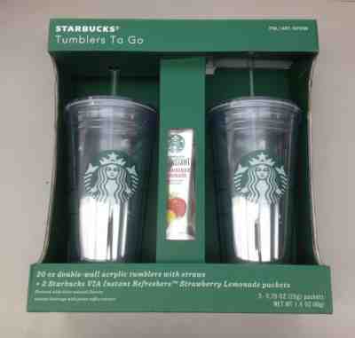 NEW Starbucks Tumblers 2 Pack 20 oz. Double-Wall Acrylic Cold Cup | O6789-L2 - Sold on eBay Jun, 11th 2019 for $25.69