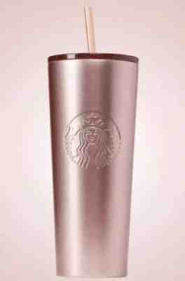 Starbucks 2019 Rose Gold Pink Valentines Day Cold Cup Stainless Holiday Tumbler - Sold on eBay Jun, 11th 2019 for $39.99