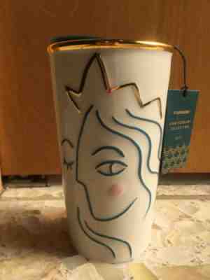 NWT 2017 Starbucks Anniversary Travel Mug Cup Ceramic Gold Crown Mermaid Siren  - Sold on eBay Jun, 11th 2019 for $30.00
